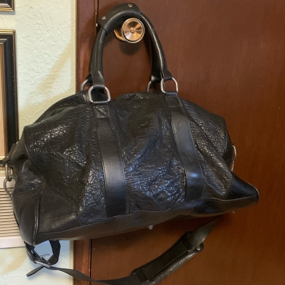 Black, pebbled leather, Will Leather Goods, weekenders